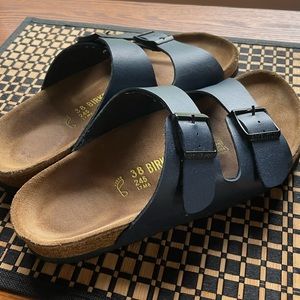 Navy Birkenstock sandals size 38 (7-7.5)